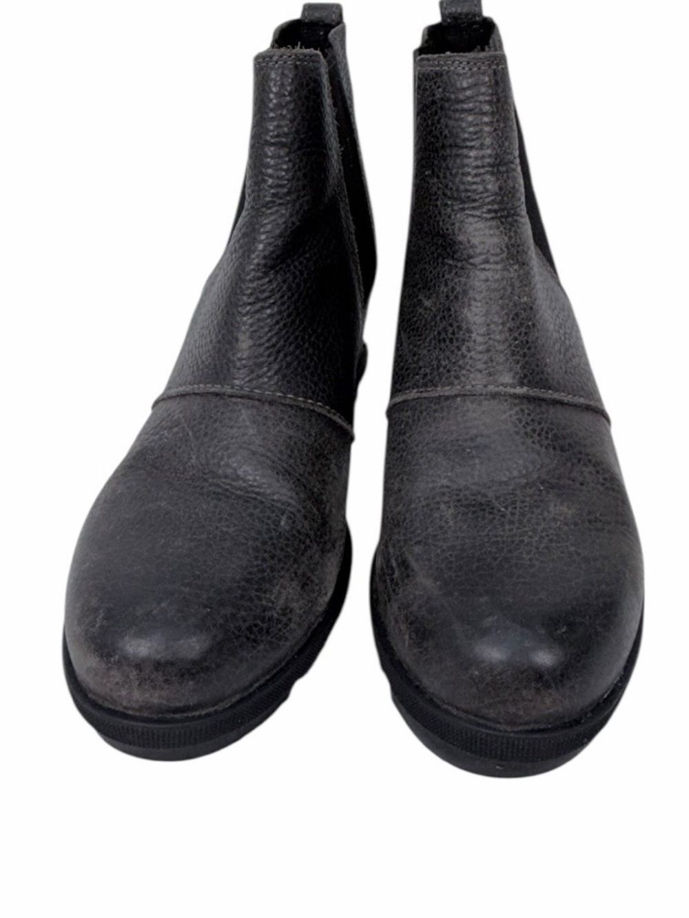 Sorel Chelsea Boots Womens 8 Black gray Leather Waterproof Ankle Boot Lug Sole - Picture 5 of 16